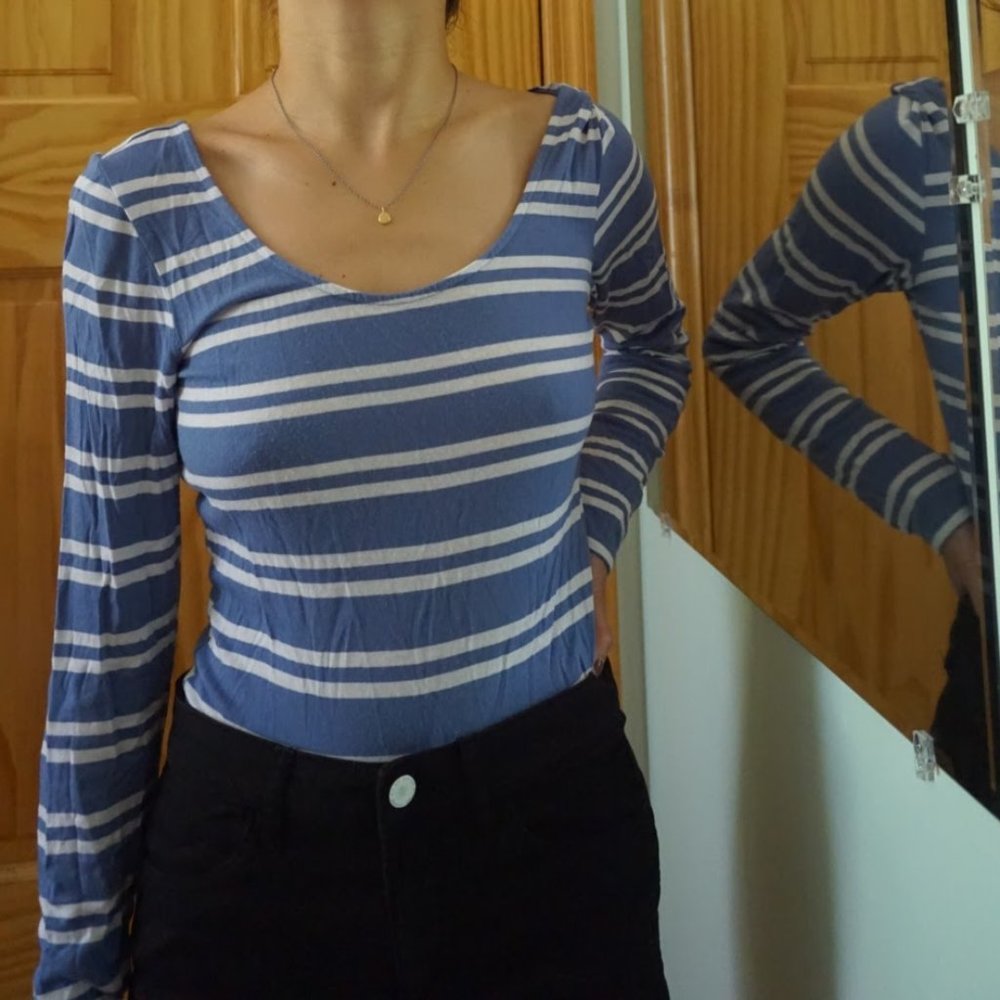 Light Blue/White Long Sleeve Shirt